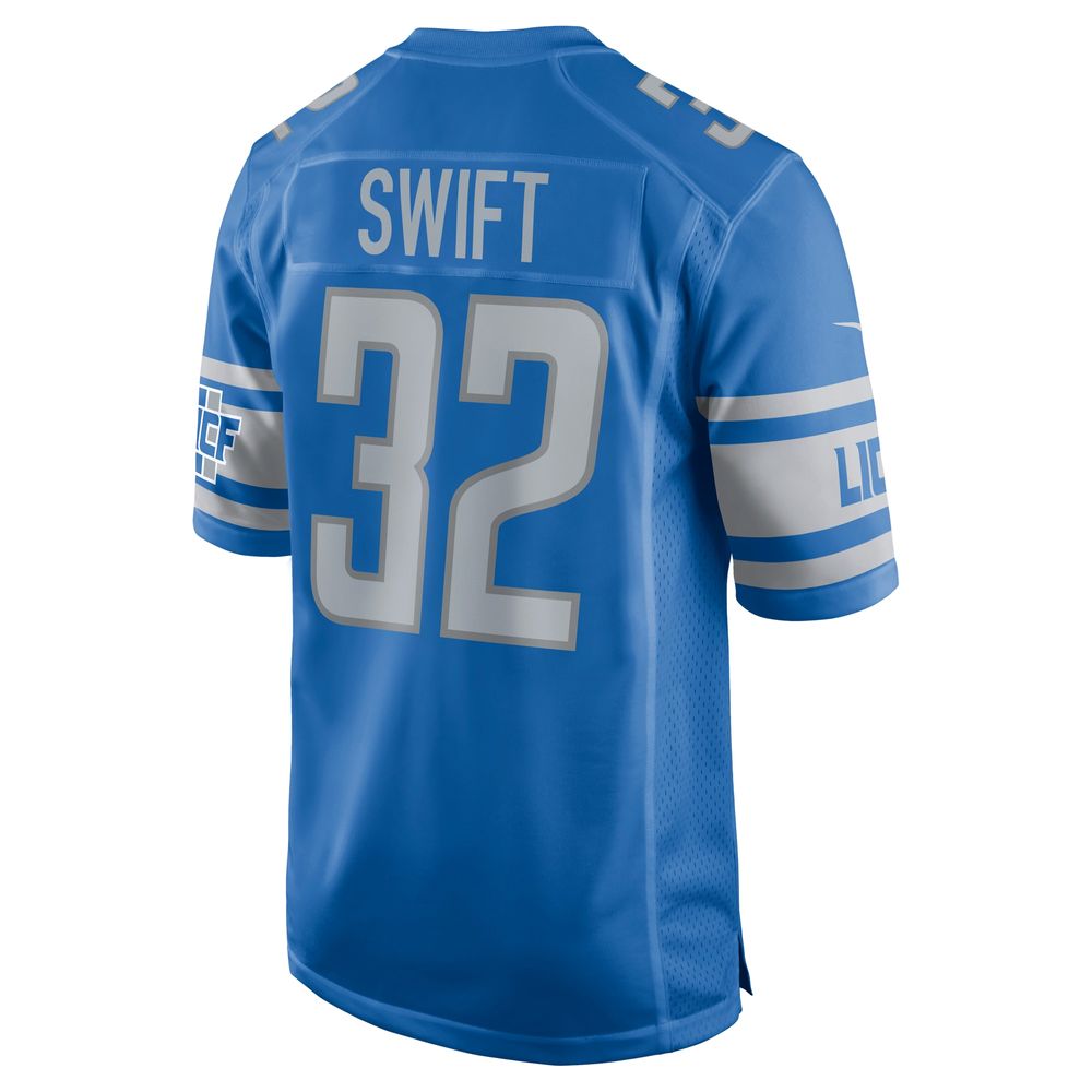 Men's Nike D'Andre Swift Blue Detroit Lions Team Game Jersey