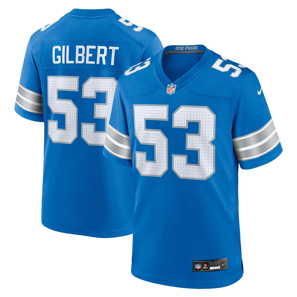 Men's Nike DaRon Gilbert  Blue Detroit Lions Game Jersey