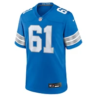 Men's Nike David Bada  Blue Detroit Lions Team Game Jersey