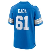 Men's Nike David Bada  Blue Detroit Lions Team Game Jersey