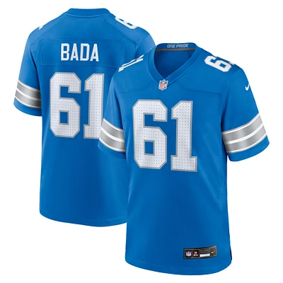 Maillot de match Nike David Bada bleu Detroit Lions pour homme