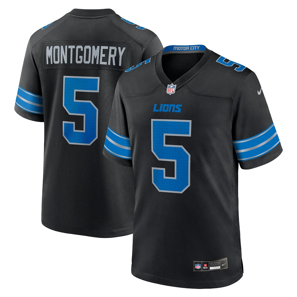 Maillot Nike David Montgomery pour homme, noir, 2e match alternatif des Detroit Lions