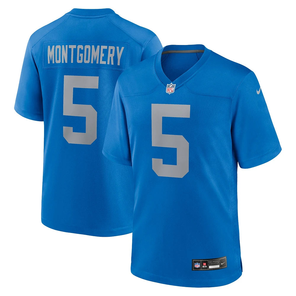 Maillot de match alternatif Nike David Montgomery pour hommes, bleu, Detroit Lions