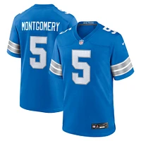 Maillot de match Nike David Montgomery des Detroit Lions pour homme, bleu, bleu