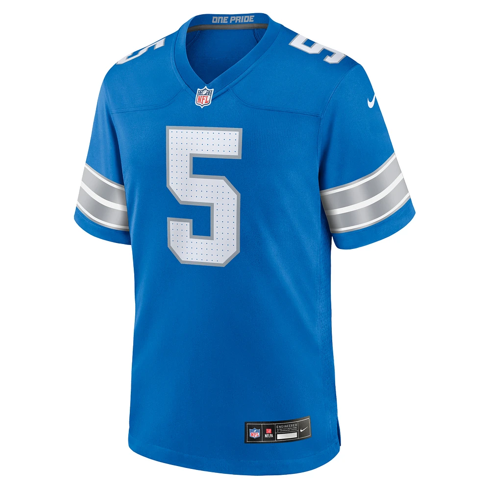 Maillot de match Nike David Montgomery des Detroit Lions pour homme, bleu, bleu