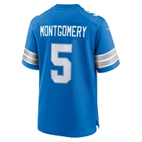 Maillot de match Nike David Montgomery des Detroit Lions pour homme, bleu, bleu