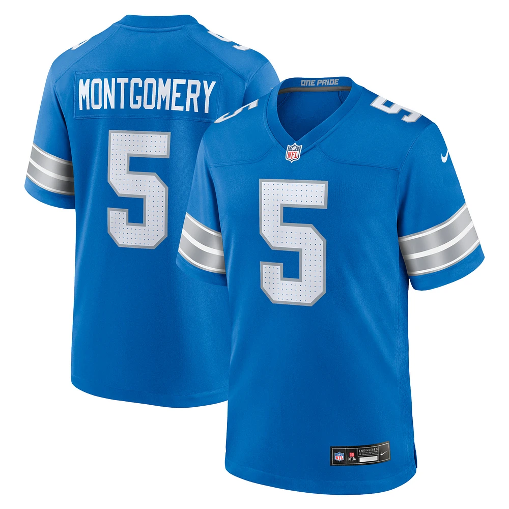 Men's Nike David Montgomery Blue Detroit Lions Game Jersey