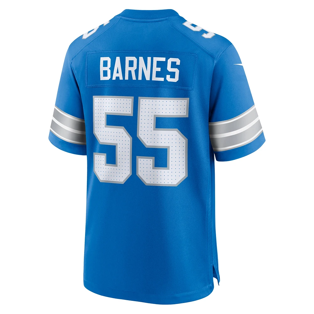 Maillot de match Nike Derrick Barnes bleu pour homme des Lions Détroit