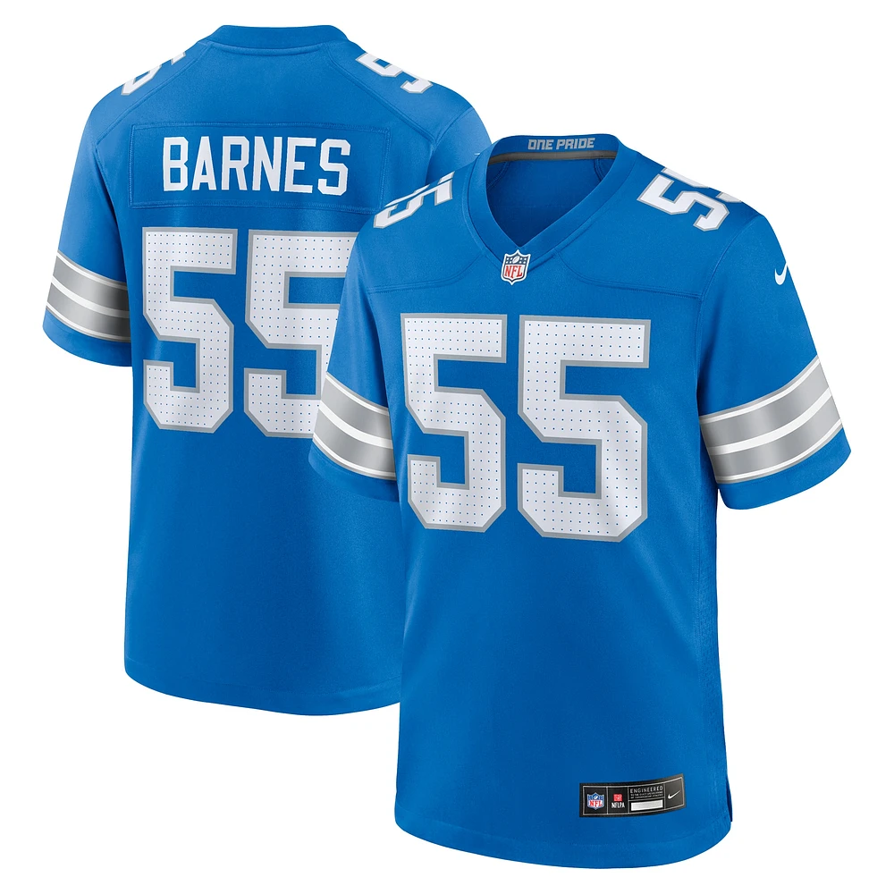 Maillot de match Nike Derrick Barnes bleu pour homme des Lions Détroit