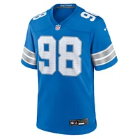 Men's Nike D.J. Reader  Blue Detroit Lions Team Game Jersey