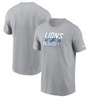 Men's Nike  Gray Detroit Lions 2023 NFL Playoffs Iconic T-Shirt