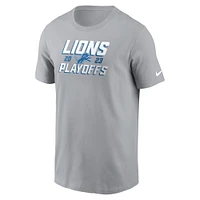 Men's Nike  Gray Detroit Lions 2023 NFL Playoffs Iconic T-Shirt