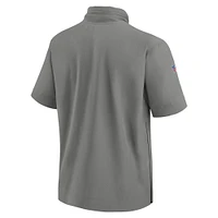 Veste à capuche manches courtes et demi-zip Nike Detroit Lions 2024 Sideline Coach pour homme Gris