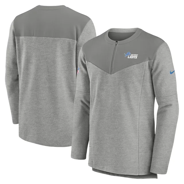 Detroit Lions Sideline Men’s Nike Men's Dri-Fit NFL Long-Sleeve Hooded Top in Grey, Size: Small | 00MQ01P9S-PKB