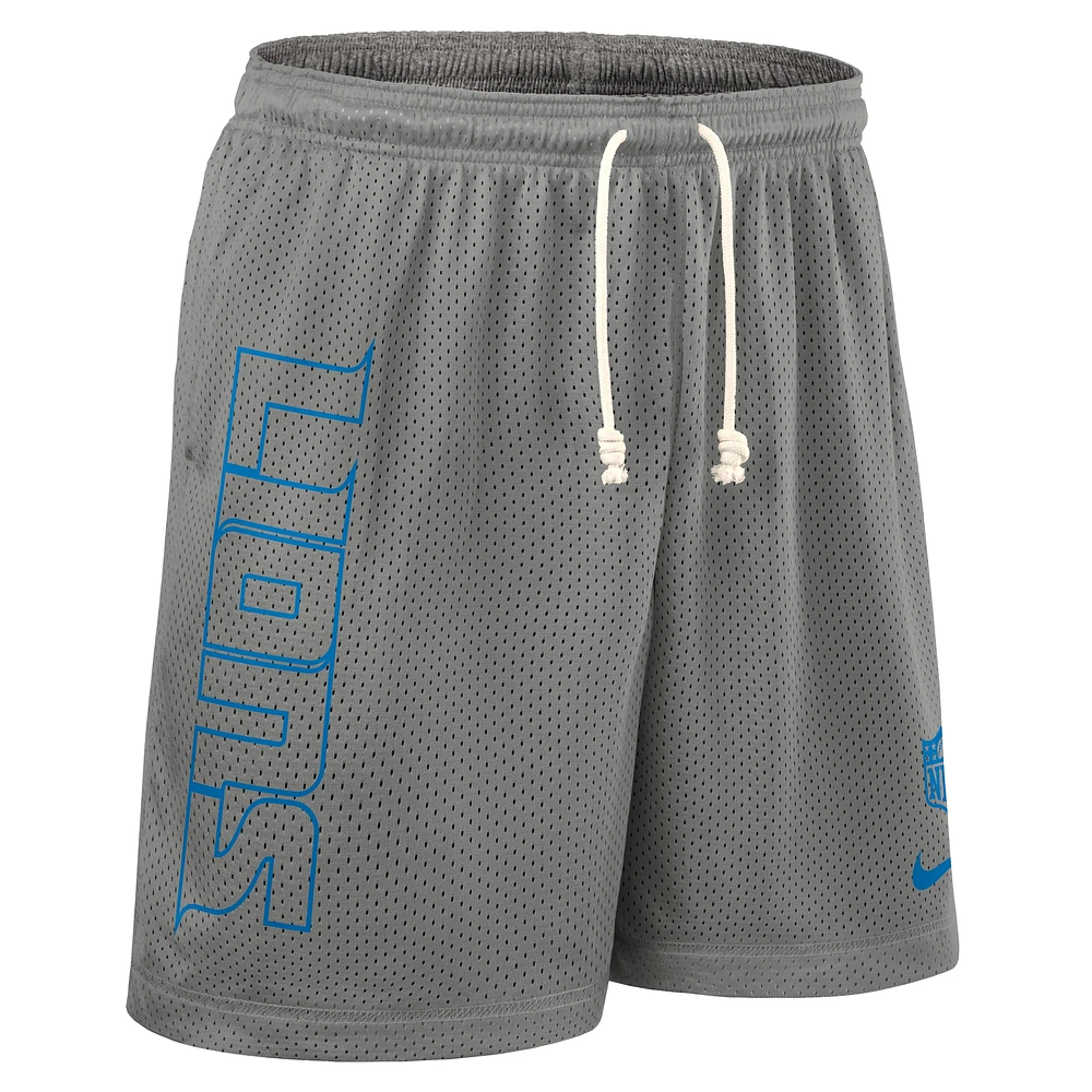 Men's Nike Gray Detroit Lions Sideline Reversible Performance Shorts