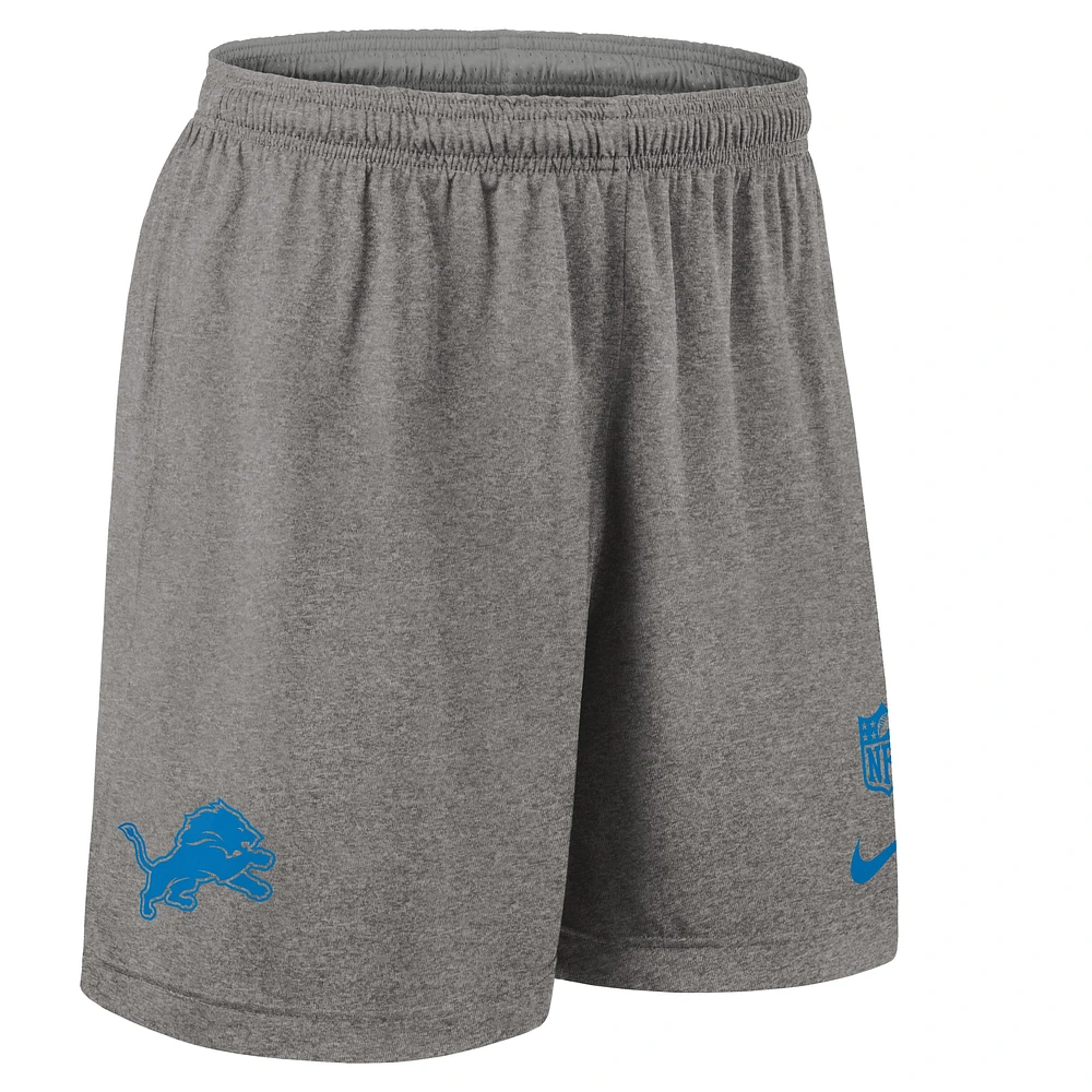 Men's Nike Gray Detroit Lions Sideline Reversible Performance Shorts