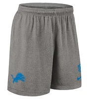 Men's Nike Gray Detroit Lions Sideline Reversible Performance Shorts