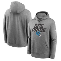 Men's Nike Heather Gray Detroit Lions Club Logo Pullover Hoodie