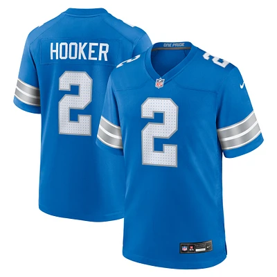 Maillot de match Nike Hendon Hooker bleu pour homme des Detroit Lions