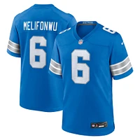 Maillot de match Nike Ifeatu Melifonwu bleu pour homme des Detroit Lions