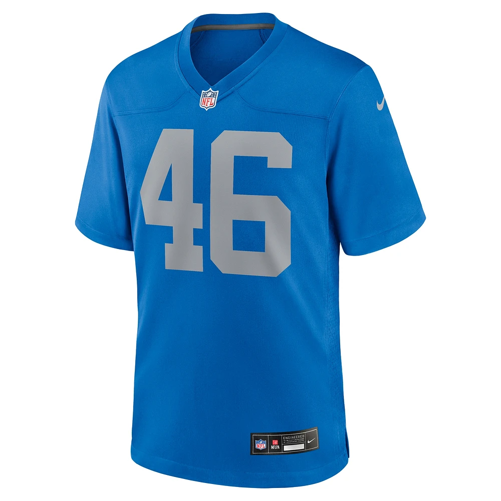 Men's Nike Jack Campbell  Blue Detroit Lions Alternate Game Jersey