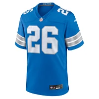 Maillot de match Nike Jahmyr Gibbs des Detroit Lions pour homme, bleu, bleu