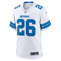 Maillot de match Nike Jahmyr Gibbs pour hommes, blanc, Detroit Lions