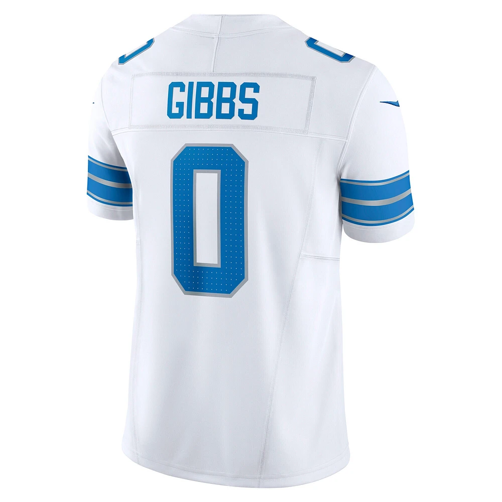 Maillot Nike Jahmyr Gibbs blanc pour homme des Detroit Lions Vapor F.U.S.E. Limited