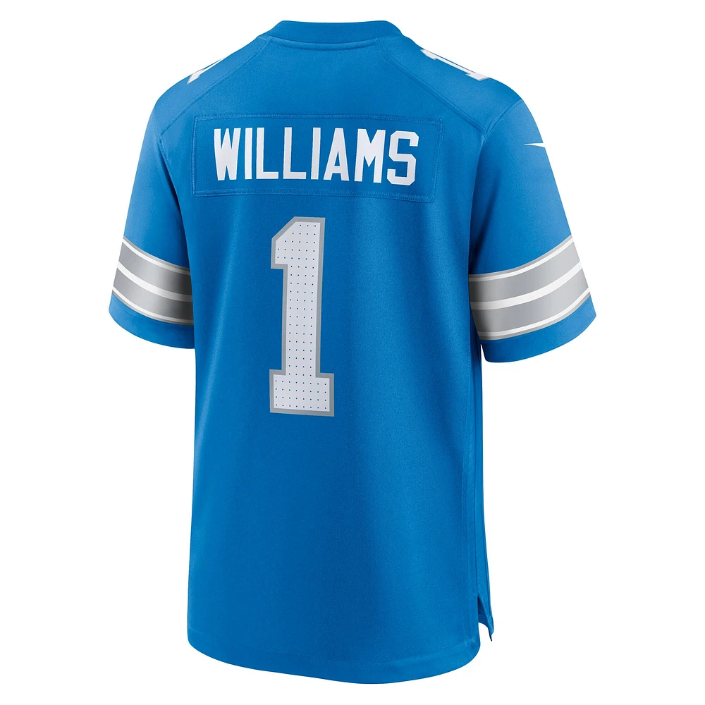 Maillot de joueur Nike Jameson Williams bleu des Lions Détroit pour homme