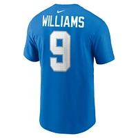 Men's Nike Jameson Williams Blue Detroit Lions Name & Number T-Shirt