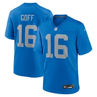 Maillot de match alternatif Nike Jared Goff bleu des Lions Detroit pour homme