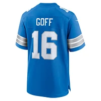 Maillot de match Nike Jared Goff des Detroit Lions bleu pour homme