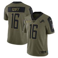 Nike Men's Nike Jared Goff Olive Detroit Lions 2021 Salute To