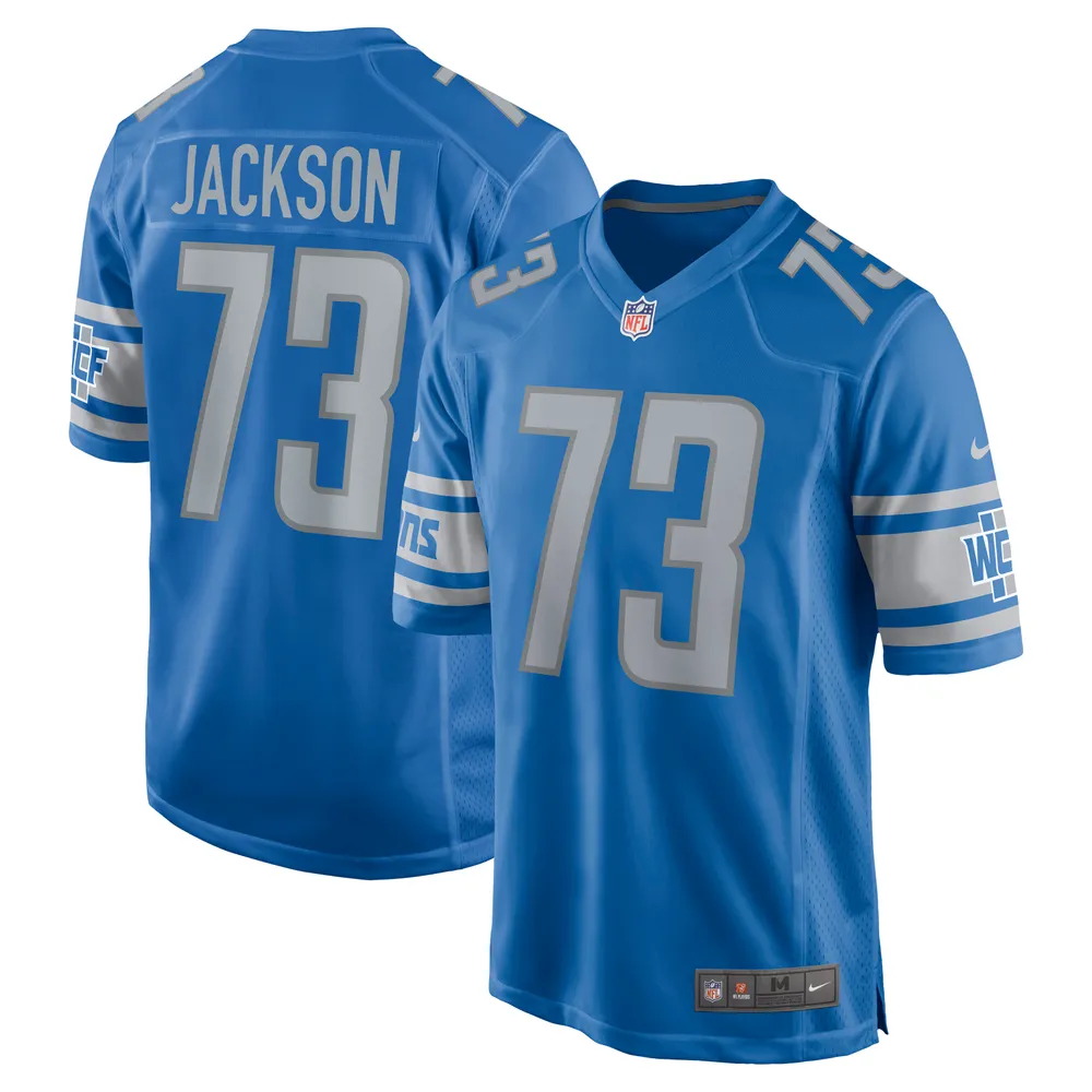 Justin Jackson Detroit Lions Men's Black Name & Number Logo T-Shirt 