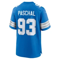 Men's Nike Josh Paschal  Blue Detroit Lions Team Game Jersey