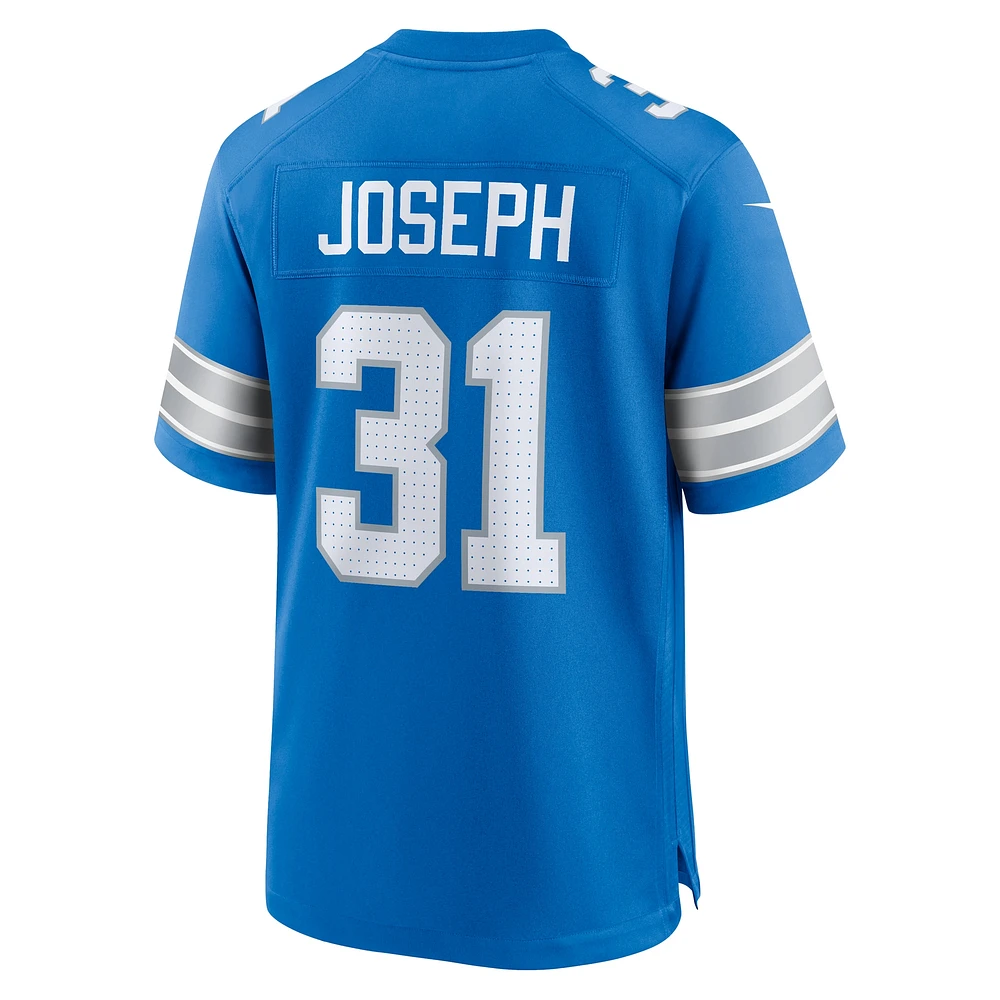 Maillot de match Nike Kerby Joseph bleu pour homme des Lions Détroit