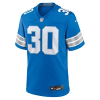 Maillot de match Nike Khalil Dorsey bleu pour homme des Lions Détroit