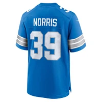 Men's Nike Morice Norris  Blue Detroit Lions Game Jersey