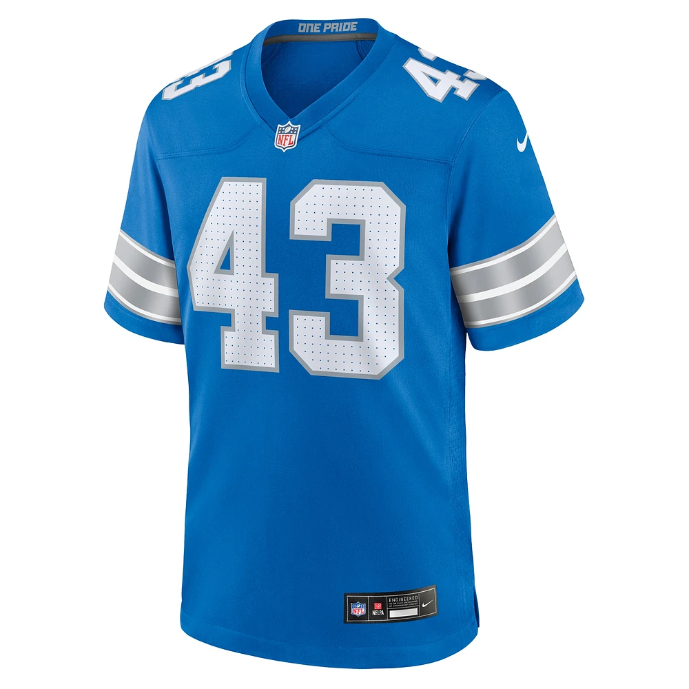 Maillot de match Nike Parker Hesse bleu Detroit Lions pour homme