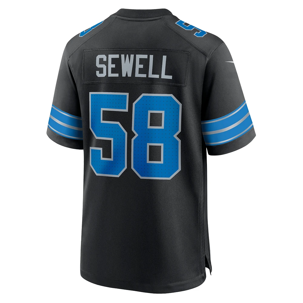 Maillot Nike Penei Sewell pour homme, noir, 2e match alternatif des Detroit Lions