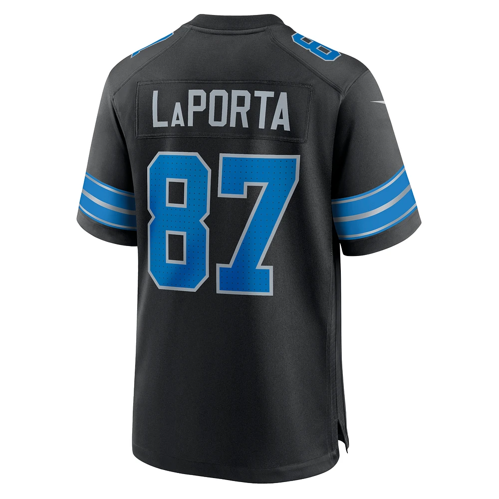 Men's Nike Sam LaPorta Black Detroit Lions 2nd Alternate Game Jersey