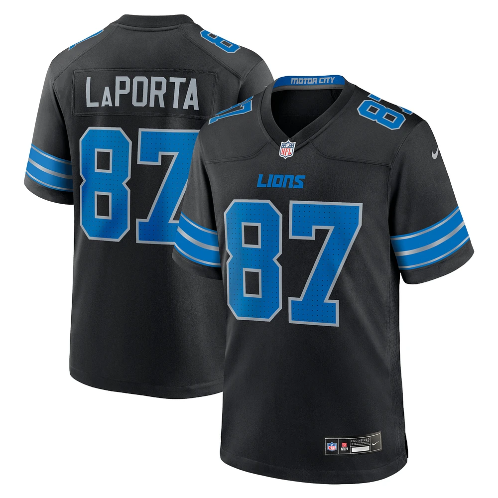 Maillot Nike Sam LaPorta pour homme, deuxième match alternatif des Detroit Lions, noir