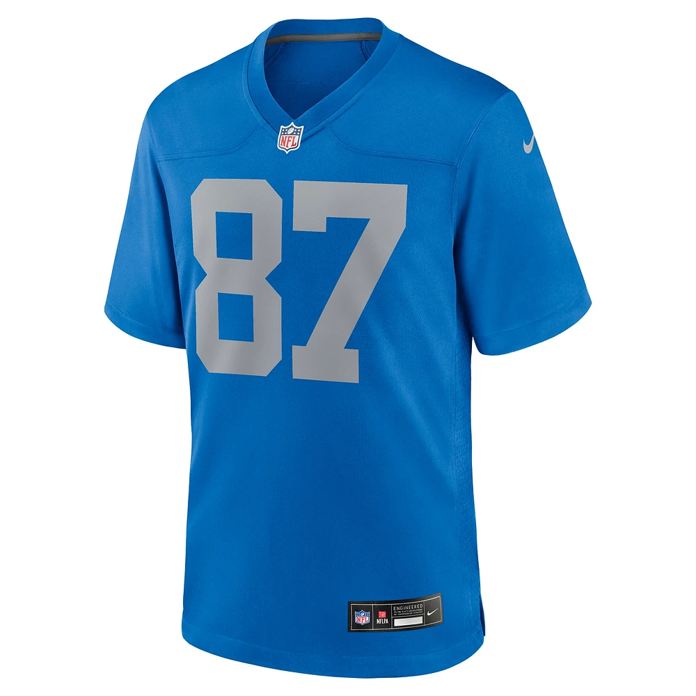 Maillot de match alternatif Nike Sam LaPorta bleu Detroit Lions pour homme