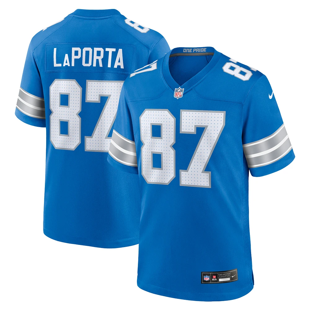 Maillot de match Nike Sam LaPorta des Detroit Lions pour homme, bleu, bleu