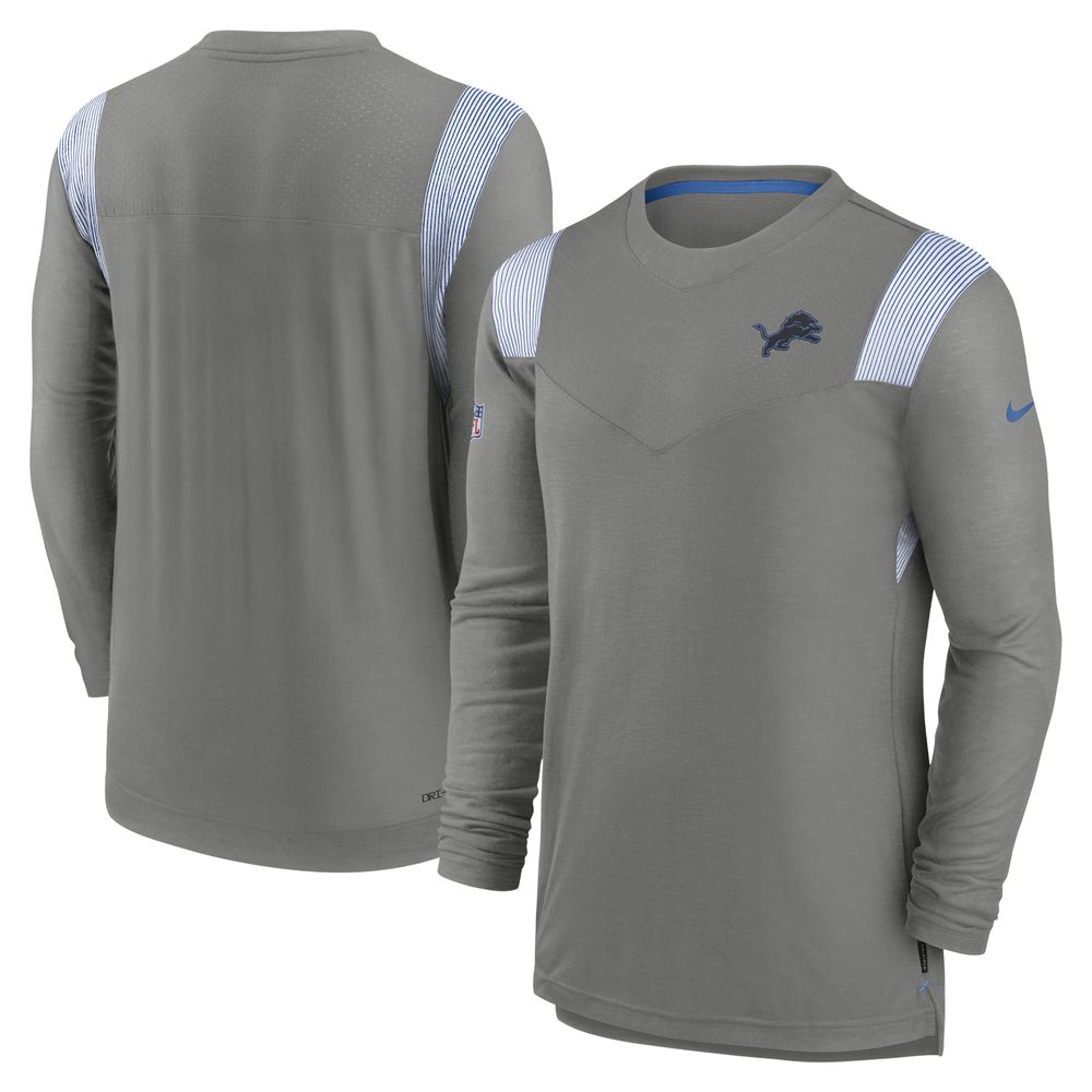 Men's Nike Steel Detroit Lions Sideline Performance - Long Sleeve T-Shirt