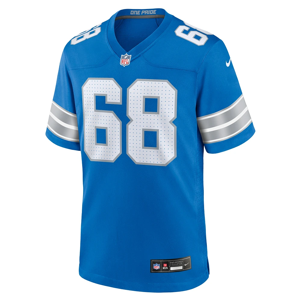 Maillot de match Nike Taylor Decker bleu Detroit Lions pour homme