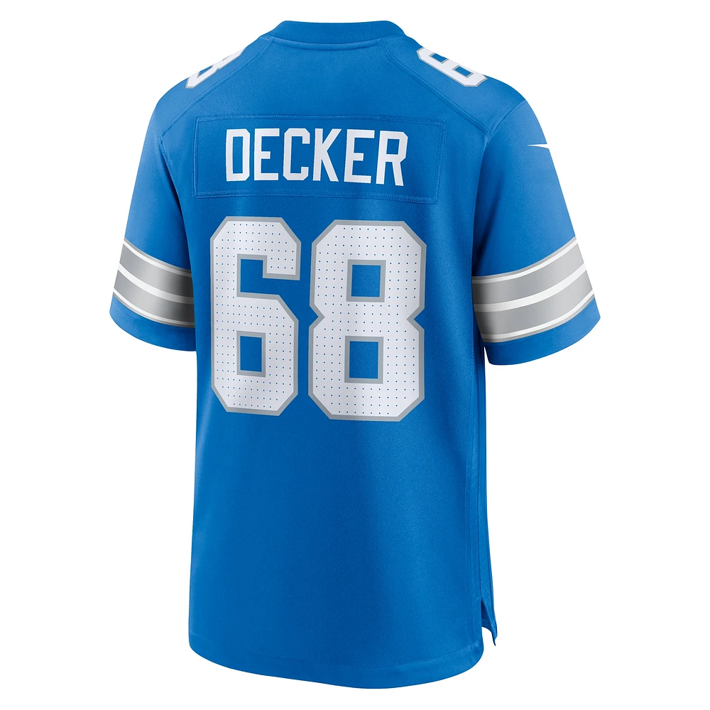 Maillot de match Nike Taylor Decker bleu Detroit Lions pour homme