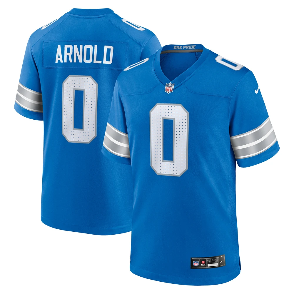 Maillot de jeu joueur Nike Terrion Arnold bleu Detroit Lions pour homme