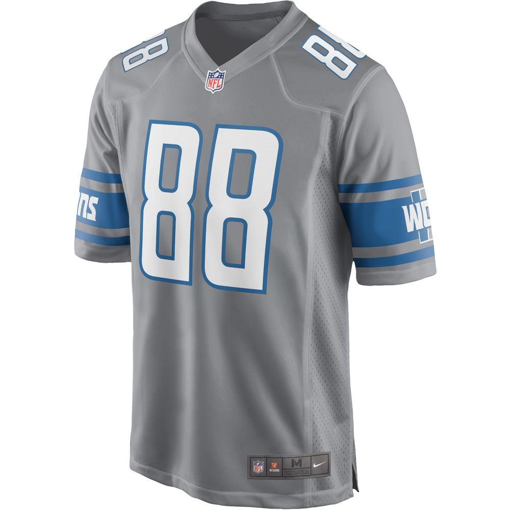 Men's Nike T.j. Hockenson Silver Detroit Lions Game Jersey