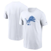 T-shirt essentiel Nike White Detroit Lions délavé pour homme